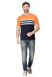 Men's Half Sleeves Round Neck Slim Fit Orange T-Shirt
