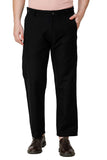 Mens Black Loose Fit Casual Trouser