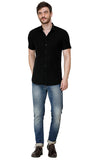 Mens Black Slim Fit Casual Shirts