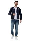 Men's Navy Blue Winterwear Zipper Bomber Jacket
