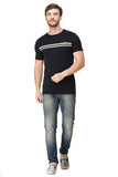 Men's Half Sleeves Round Neck Slim Fit Black T-Shirt