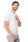 Men's Half Sleeves Henley Neck Slim Fit White T-Shirt colvynharris