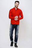Men's Red Full Sleeve Slim Fit Casual Shirt