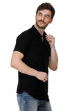 Mens Black Slim Fit Casual Shirts