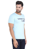 Men's Sky Blue Slim Fit T-Shirts