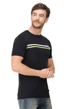 Men's Half Sleeves Round Neck Slim Fit Black T-Shirt