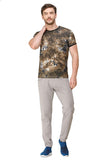 Men's Half Sleeves Round Neck Brown T-Shirt colvynharris
