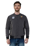 Men's Grey Winterwear Zipper Bomber Jacket