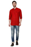 Mens Blood Red Color Slim Fit Kurta