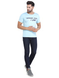 Men's Sky Blue Slim Fit T-Shirts