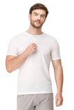 Men's Half Sleeves Henley Neck Slim Fit White T-Shirt