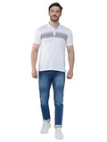 Men's Short Sleeve Slim Fit Collared White T-Shirt