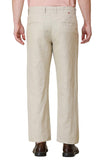 Mens Cream Loose Fit Casual Trouser