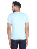 Men's Sky Blue Slim Fit T-Shirts colvynharris