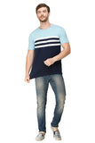 Men's Half Sleeves Round Neck Slim Fit Sky Blue T-Shirt colvynharris