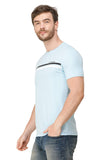 Men's Half Sleeves Round Neck Slim Fit Sky Blue T-Shirt
