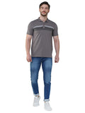 Men's Short Sleeve Slim Fit Collared Grey T-Shirt colvynharris