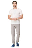 Men's Half Sleeves Henley Neck Slim Fit White T-Shirt colvynharris