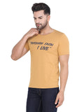 Men's Mustard Slim Fit T-Shirts