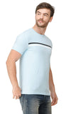 Men's Half Sleeves Round Neck Slim Fit Sky Blue T-Shirt