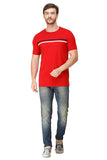 Men's Half Sleeves Round Neck Slim Fit Red T-Shirt