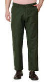 Mens Green Loose Fit Casual Trouser
