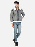 Colvyn Harris Men Regular Fit Full Fur Lining Faux Leather Grey Jacket