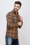 Men's Casual Full Sleeve Brown Shirt colvynharris