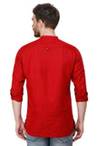 Mens Blood Red Color Slim Fit Kurta