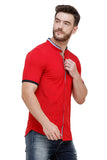 Men's Red Half Sleeve Casual Luxury Shirt