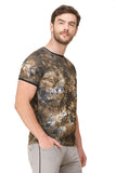 Men's Half Sleeves Round Neck Brown T-Shirt