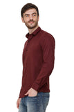 Mens Maroon Regular Fit Casual Shirts