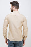 Men's Beige Full Sleeve Slim Fit Casual Shirt