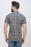 Men's Dark Grey Half Sleeve Luxury Shirt