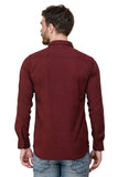 Mens Maroon Regular Fit Casual Shirts