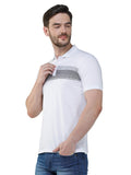 Men's Short Sleeve Slim Fit Collared White T-Shirt