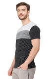 Men's Half Sleeves Round Neck Slim Fit Black T-Shirt