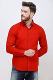 Men's Red Full Sleeve Slim Fit Casual Shirt