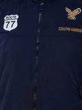 Men's Navy Blue Winterwear Zipper Bomber Jacket colvynharris