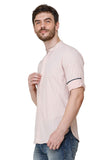 Men's Baby Pink Regular Fit Kurta colvynharris