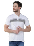 Men's Short Sleeve Slim Fit Collared White T-Shirt