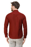 Men's Maroon Full Sleeve Slim Fit Luxury Shirt