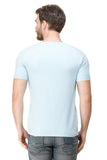 Men's Half Sleeves Round Neck Slim Fit Sky Blue T-Shirt colvynharris