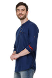 Mens Navy Color Slim Fit Kurta