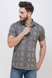 Men's Dark Grey Half Sleeve Luxury Shirt