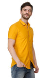 Mens Yellow Slim Fit Casual Shirts