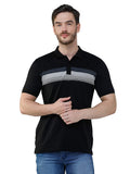 Men's Short Sleeve Slim Fit Collared Black T-Shirt