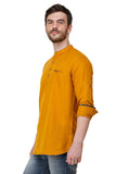 Mens Mustard Color Slim Fit Kurta
