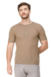 Men's Half Sleeves Henley Neck Slim Fit Peanut T-Shirt colvynharris
