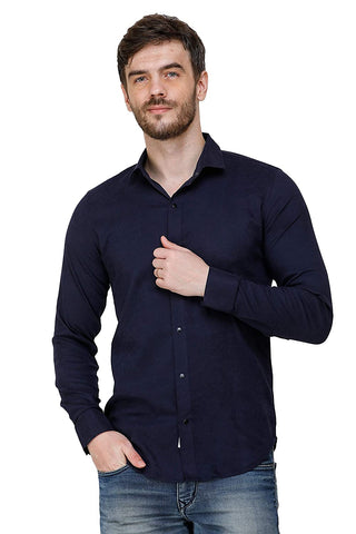 Mens Navyblue Regular Fit Casual Shirts